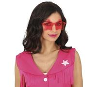 FIESTAS GUIRCA | Occhiali Stelle Rosa - Accessorio per Costume Hippie per Feste e Celebrazioni - Ideale per Carnevale, Halloween e Eventi a Tema - Adulti Unisex - Rosa