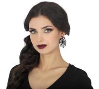 FIESTAS GUIRCA | Orecchini Ragnatela Neri (5 cm) - Gioielli per Costume da Strega o Vampira per Halloween e Feste di TERRORE- Accessorio Ideale per Donna Adulta - Nero