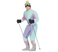 FIESTAS GUIRCA | Paio di Bastoni da Sci Multicolore (115 cm) - Accessorio Sportivo per Feste Anni '90 e Celebrazioni a Tema - Adulti Unisex - Multicolore