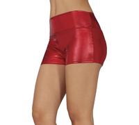 FIESTAS GUIRCA | Pantaloncini Metallizzati Rossi (42-44/L) - Pantaloni Lucidi per Costume Anni '70 e Feste a Tema - Ideali per Donna Adulta in Carnevale e Halloween - Rosso
