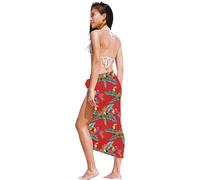 FIESTAS GUIRCA | Pareo Rosso (150x100 cm) - Sciarpa Tessile per Feste Estive e Lauree - Accessorio Ideale per Celebrazioni Hawaiane e Altre Occasioni - Donna Adulta - Rosso