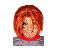 FIESTAS GUIRCA | Parrucca Bambolotto Assassino (Taglia Unica) - Accessorio per Costume per Halloween e Feste a Tema - Ideale per Adulto Unisex - Ispirazione in Film Horror - Marrone