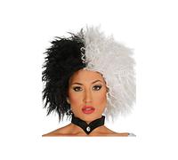 FIESTAS GUIRCA | Parrucca Bianca e Nera per Donna (Taglia Unica) - Accessorio per Costume di Halloween e Anni '50 - Ideale per Feste a Tema e Celebrazioni - Parrucche e Capelli per Adulti - Nero