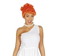 FIESTAS GUIRCA | Parrucca da Cavernicolo Arancione (Taglia Unica) - Accessorio per Costume Tematico per Feste di Trogloditi e Celebrazioni - Ideale per Donna Adulta - Arancione