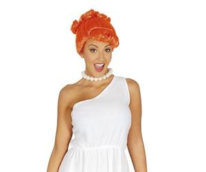 FIESTAS GUIRCA | Parrucca da Cavernicolo Arancione (Taglia Unica) - Accessorio per Costume Tematico per Feste di Trogloditi e Celebrazioni - Ideale per Donna Adulta - Arancione