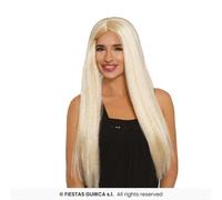 Fiestas Guirca Parrucca Donna Adulta Lunga Dritta Nastro Glamour Multi