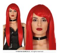 Fiestas Guirca Parrucca Donna Lunga Liscia Con Frangia Colori Multi 120gram