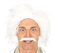 Parrucca Eistein filosofo scienziato pazzo premio nobel con baffi