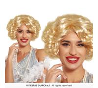 Fiestas Guirca Parrucca Mary Blonde Corta Riccia Bionda Donna Costume