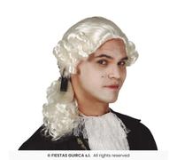 Fiestas Guirca Parrucca Period Man Uomo Bianca Riccia Multi In Nylon