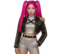FIESTAS GUIRCA | Parrucca Pink Charm (Taglia Unica) - Accessorio per Capelli per Costume di Carnevale e Feste - Ideale per Cosplay, Halloween e Celebrazioni - Adulti e Bambini - Rosa