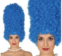 FIESTAS GUIRCA | Parrucca Riccia Blu (40 cm) - Accessorio per Costume per Feste a Tema e Cosplay di Videogiochi - Ideale per Donna Adulta a Halloween e Carnevale - Blu