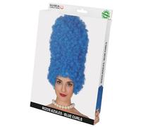 FIESTAS GUIRCA | Parrucca Riccia Blu (40 cm) - Accessorio per Costume per Feste a Tema e Cosplay di Videogiochi - Ideale per Donna Adulta a Halloween e Carnevale - Blu
