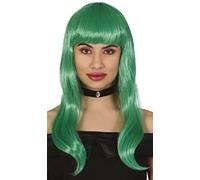 FIESTAS GUIRCA Parrucca Verde Capelli Lunghi Onde scoppi