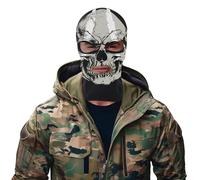 FIESTAS GUIRCA | Passamontagna Teschio con Cappuccio - Maschera da Scheletro per Halloween, Carnevale e Feste in Maschera - Accessorio Unisex per Adulti - Ideale per Tematiche di Terrore - Nero