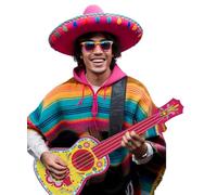 FIESTAS GUIRCA | Piccola Chitarra Messicana Multicolore - Accessorio per Costumi per Feste a Tema Mariachi e Celebrazioni Messicane - Ideale per Carnevale ed Eventi - Per Tutti - Multicolore