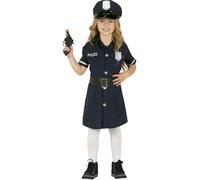 COSTUME POLIZIOTTA CON GONNA CARNEVALE VESTITO BAMBINA POLIZIA POLIZIOTTO