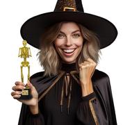 FIESTAS GUIRCA | Premio al Miglior Costume Scheletro (22 cm) - Decorazione per Halloween e Feste in Maschera - Ideale per Celebrazioni e Concorsi di Costumi Scheletro - Oro e Nero