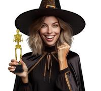 FIESTAS GUIRCA | Premio al Miglior Costume Scheletro (22 cm) - Decorazione per Halloween e Feste in Maschera - Ideale per Celebrazioni e Concorsi di Costumi Scheletro - Oro e Nero