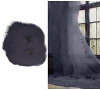 FIESTAS GUIRCA | Ragnatela Nera (100 gr) - Decorazione per Halloween e Feste in Maschera - Animali e Insetti - Ideale per Celebrazioni ed Eventi - Nero