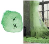 FIESTAS GUIRCA | Ragnatela Verde (100 gr) - Decorazione di Halloween e Feste in Maschera - Animali e Insetti - Ideale per Celebrazioni ed Eventi - Verde