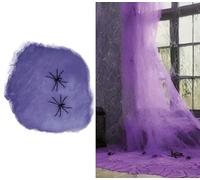 FIESTAS GUIRCA | Ragnatela Viola (100 gr) - Decorazione per Halloween e Feste in Maschera - Animali e Insetti - Ideale per Celebrazioni ed Eventi - Viola