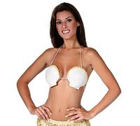 FIESTAS GUIRCA | Reggiseno conchiglia Bianco (Taglia Unica) - Top da Sirena per Feste Estive e Laurea - Accessorio per Costumi per Celebrazioni Hawaiane e a Tema - Donna Adulta - Bianco