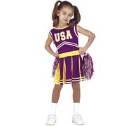 CARNEVALE HALLOWEEN VESTITO CHEERLEADER TG BAMBINO COSTUME