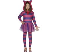 FIESTAS GUIRCA, S.L. Costume da gatto Cheshire a righe per bambina