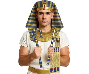 FIESTAS GUIRCA | Scettro del Faraone Egiziano (2 Pezzi) - Accessorio per Costume per Feste di Halloween e Carnevale - Ideale per Cosplay di Dei e Re dell'Antico Egitto - Oro e Blu