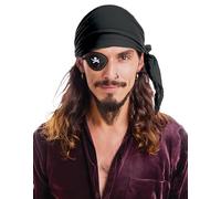 FIESTAS GUIRCA | Sciarpa da pirata in velluto nero (taglia unica) - Accessorio in tessuto per costume da corsario e bucanero - ideale per feste dei pirati, Halloween e carnevale - nero