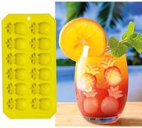 FIESTAS GUIRCA | Secchiello del Ghiaccio Ananas (11,5x22,5 cm) - Stampo per Ghiaccio per Feste Estive e di Laurea - Decorazione da Tavola per Celebrazioni Hawaiane e Tropicali - Giallo