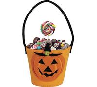 Halloween Zucca Secchiello Raccapricciante Decorazione Candy Bag Arancione Nero Celebrazione Moderna Accenti Creativi Travestimento Divertente Sfumature Spaventose Lecca Lecca Sorpresa Sacchetti, Colo