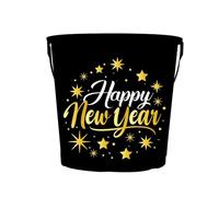 FIESTAS GUIRCA Secchiello seau a glace in metallo Happy New Year 19x23 cm