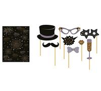 FIESTAS GUIRCA Set 8 Pezzi Photo Booth Props Capodanno con Sfondo