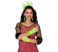 FIESTAS GUIRCA | Set Accessori Anni '80 Verde (5 Pezzi) - Cerchietto, Guanti, Orecchini e Bracciale - Ideale per Costume da Festa Retrò, Carnevale e Halloween - Donna Adulta - Verde
