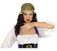 FIESTAS GUIRCA | Set di 20 Bracciali Metallici Dorati - Bracciale per Costume di Principe del Deserto, Zingara e Veggente - Accessorio di Gioielleria per Feste e Celebrazioni - Adulto Unisex - Oro