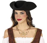 FIESTAS GUIRCA | Set di Orecchini e Collana Pirata in Metallo - Gioielli per Costume da Pirata, Zingara e Veggente - Accessorio per Feste e Carnevale - Donna Adulta - Oro
