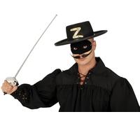 FIESTAS GUIRCA | Set Maschera e Fioretto Moschettiere (63 cm) - Accessorio per Costume Bandito Spadaccino Zorro Carnevale Halloween Feste a Tema Uomo - Argento