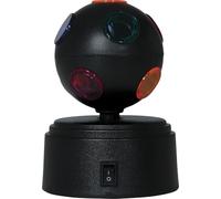 FIESTAS GUIRCA | Sfera da discoteca a LED nera (9 x 9 x 12 cm) - Decorazione per feste e celebrazioni - Ideale per eventi di danza, compleanni e Capodanno - Effetto luminoso a batteria - Nero