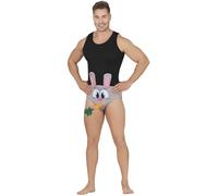 FIESTAS GUIRCA | Slip Coniglio - Calzoncino Divertente per Addio al Celibato e Feste - Accessorio per Costume per Celebrazioni ed Eventi - Ideale per Bachelor Party - Per Uomo Adulto - Grigio