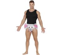 FIESTAS GUIRCA | Slip Elefante - Divertente Calzoncino per Addio al Celibato e Feste - Accessorio per Costume per Bachelor Party e Celebrazioni - Uomo Adulto - Grigio