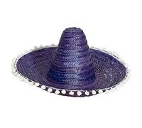 FIESTAS GUIRCA | Sombrero Messicano di Paglia (60 cm) - Accessorio per Feste per Celebrazioni Estive e Lauree - Ideale per Eventi a Tema Messico e Feste in Maschera - Adulto Unisex - Blu