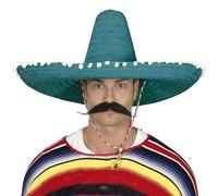 FIESTAS GUIRCA | Sombrero Messicano di Paglia (60 cm) - Accessorio per Feste Estive e Lauree - Ideale per Eventi a Tema Messico e Feste in Maschera - Adulto Unisex - Verde