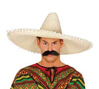 FIESTAS GUIRCA | Sombrero Messicano di Paglia (60 cm) - Accessorio per Feste per Celebrazioni Estive e Lauree - Ideale per Eventi a Tema Messicano e Feste in Maschera - Adulto Unisex - Naturale