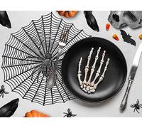 FIESTAS GUIRCA | Sottopentola Ragnatela Nero (38 cm) - Decorazione per Tavola per Feste di Halloween Terrificanti - Ideale per Celebrazioni Spaventose - Nero