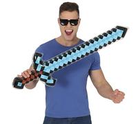 FIESTAS GUIRCA | Spada Pixel Gonfiabile (90 cm) - Arma Giocattolo per Costumi da Videogiochi e Cosplay - Accessorio Ideale per Feste di Halloween e Carnevale - Per Bambini e Adulti - Blu