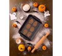 FIESTAS GUIRCA | Stampo in Silicone 6 Figure Scheletro (28x16 cm) - Decorazione per Tavola per Halloween e Feste a Tema - Ideale per Celebrazioni di TERROREe Horror - Arancione