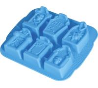 FIESTAS GUIRCA | Stampo per 6 Biscotti a Forma di Tomba (21x18 cm) - Decorazione per Tavola per Halloween e Feste a Tema - Ideale per Cuocere Biscotti di Terrore e Celebrazioni - Blu