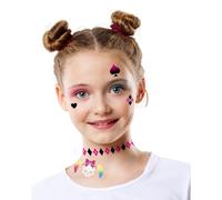 FIESTAS GUIRCA | Stencil Trucco Bambini Fucsia (14x20 cm) - Set di Trucco per Feste in Maschera, Unicorni, Villains e Supereroi, Halloween, Carnevale e Celebrazioni - Ideale per Bambini - Fucsia
